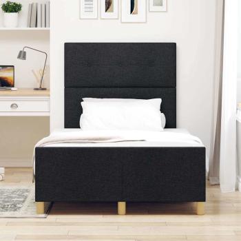 Bettgestell mit Kopfteil Schwarz 120 x 190 cm Stoff