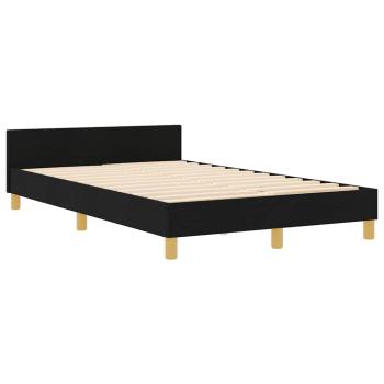 Bettgestell mit Kopfteil Schwarz 120 x 190 cm Stoff
