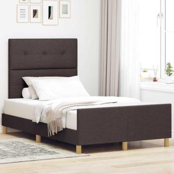 ARDEBO.de - Bettgestell mit Kopfteil Dunkelbraun 120 x 190 cm Stoff