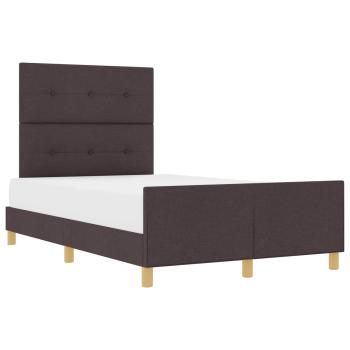 Bettgestell mit Kopfteil Dunkelbraun 120 x 190 cm Stoff