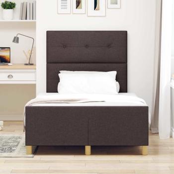Bettgestell mit Kopfteil Dunkelbraun 120 x 190 cm Stoff