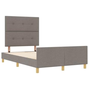 Bettgestell mit Kopfteil Taupe 120 x 190 cm Stoff