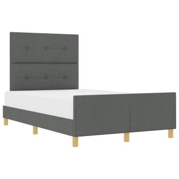 Bettgestell mit Kopfteil Dunkelgrau 120 x 200 cm Stoff