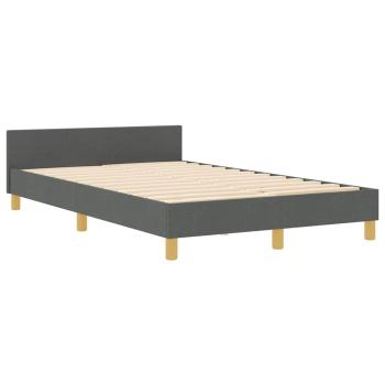Bettgestell mit Kopfteil Dunkelgrau 120 x 200 cm Stoff