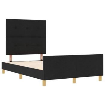 Bettgestell mit Kopfteil Schwarz 120 x 200 cm Stoff
