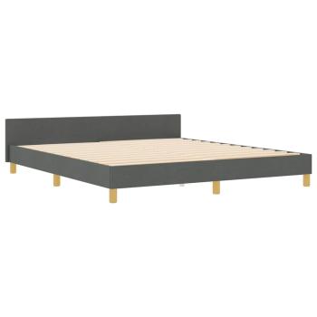 Bettgestell mit Kopfteil Dunkelgrau 180 x 200 cm Stoff