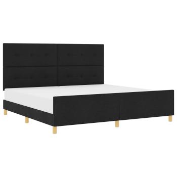 Bettgestell mit Kopfteil Schwarz 200 x 200 cm Stoff