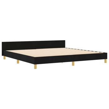 Bettgestell mit Kopfteil Schwarz 200 x 200 cm Stoff