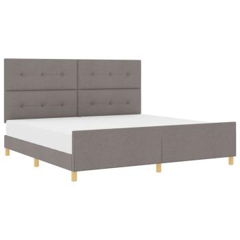 Bettgestell mit Kopfteil Taupe 200 x 200 cm Stoff