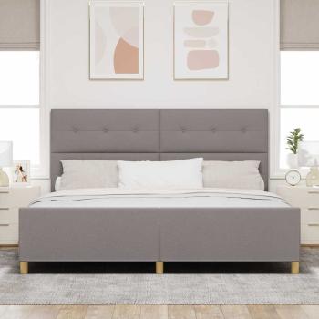 Bettgestell mit Kopfteil Taupe 200 x 200 cm Stoff