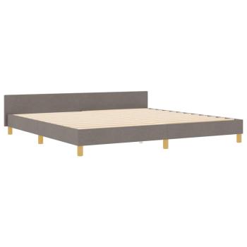 Bettgestell mit Kopfteil Taupe 200 x 200 cm Stoff