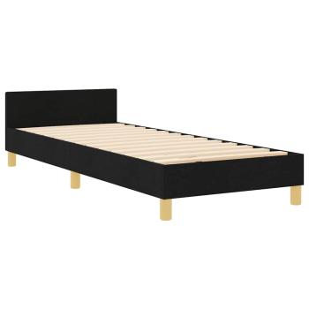 Bettgestell mit Kopfteil Schwarz 80 x 200 cm Stoff
