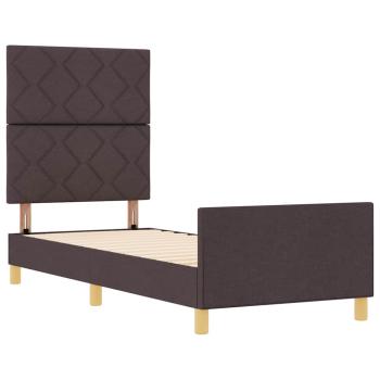 Bettgestell mit Kopfteil Dunkelbraun 80 x 200 cm Stoff