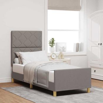 ARDEBO.de - Bettgestell mit Kopfteil Taupe 80 x 200 cm Stoff