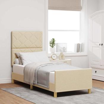 ARDEBO.de - Bettgestell mit Kopfteil Creme 80 x 200 cm Stoff