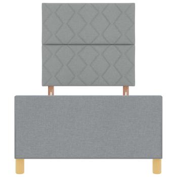 Bettgestell mit Kopfteil Hellgrau 90 x 190 cm Stoff