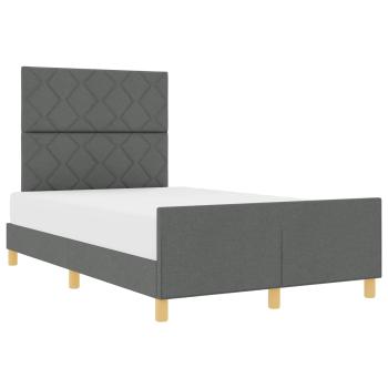 Bettgestell mit Kopfteil Dunkelgrau 120 x 190 cm Stoff