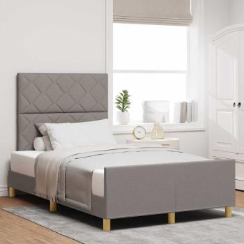 ARDEBO.de - Bettgestell mit Kopfteil Taupe 120 x 200 cm Stoff