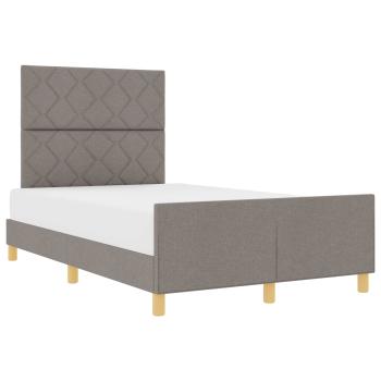 Bettgestell mit Kopfteil Taupe 120 x 200 cm Stoff