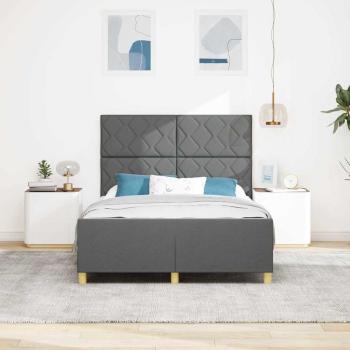 Bettgestell mit Kopfteil Dunkelgrau 160 x 200 cm Stoff