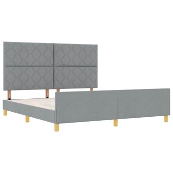 Bettgestell mit Kopfteil Hellgrau 180 x 200 cm Stoff