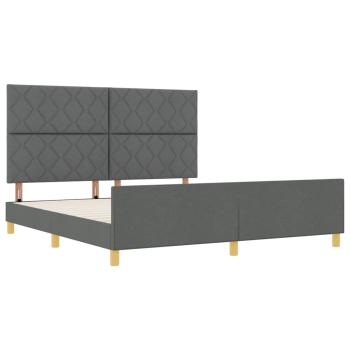 Bettgestell mit Kopfteil Dunkelgrau 180 x 200 cm Stoff