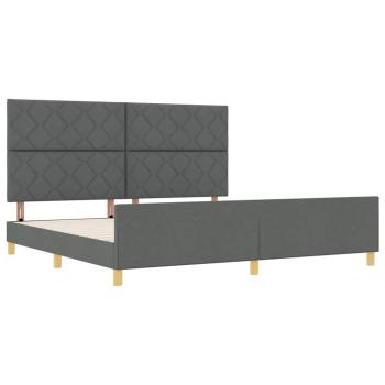 Bettgestell mit Kopfteil Dunkelgrau 200 x 200 cm Stoff