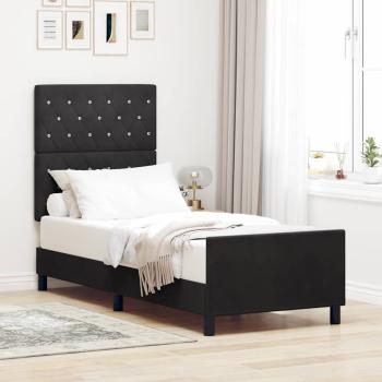 ARDEBO.de - Boxspringbett mit Kopfteil Schwarz 80 x 200 cm Samt