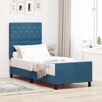 ARDEBO.de - Boxspringbett mit Kopfteil Dunkelblau 80 x 200 cm Samt