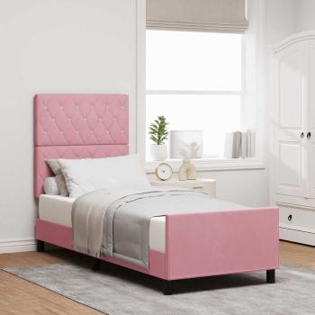 ARDEBO.de - Boxspringbett mit Kopfteil Rosa 80 x 200 cm Samt