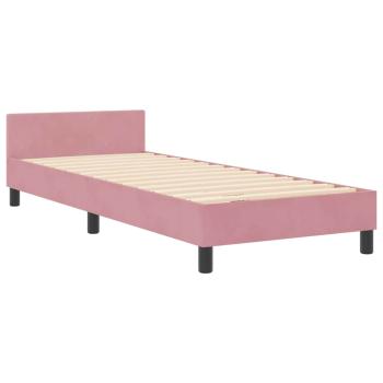 Boxspringbett mit Kopfteil Rosa 80 x 200 cm Samt