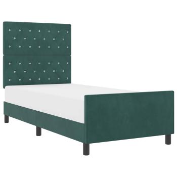 Boxspringbett mit Kopfteil Dunkelgrün 90 x 200 cm Samt
