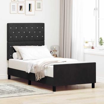 ARDEBO.de - Boxspringbett mit Kopfteil Schwarz 100 x 200 cm Samt