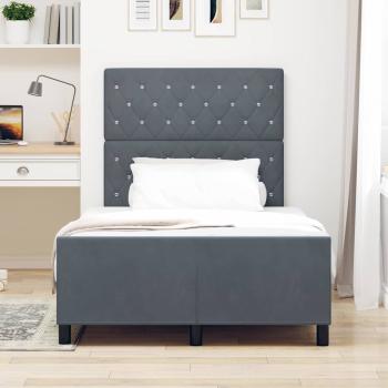 Boxspringbett mit Kopfteil Dunkelgrau 120 x 200 cm Samt