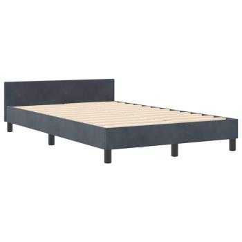 Boxspringbett mit Kopfteil Dunkelgrau 120 x 200 cm Samt