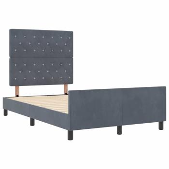 Boxspringbett mit Kopfteil Dunkelgrau 120 x 200 cm Samt