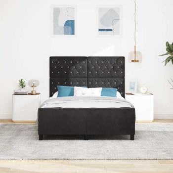 Boxspringbett mit Kopfteil Schwarz 140 x 200 cm Samt