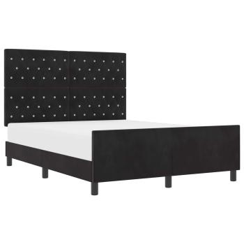 Boxspringbett mit Kopfteil Schwarz 160 x 200 cm Samt