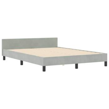 Boxspringbett mit Kopfteil Hellgrau 180 x 200 cm Samt