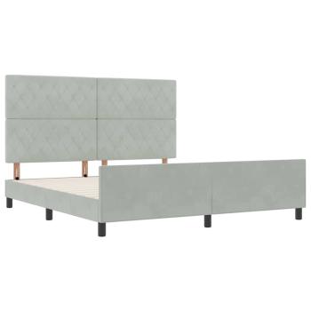 Boxspringbett mit Kopfteil Hellgrau 180 x 200 cm Samt