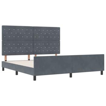 Boxspringbett mit Kopfteil Dunkelgrau 180 x 200 cm Samt