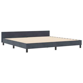 Boxspringbett mit Kopfteil Dunkelgrau 200 x 200 cm Samt
