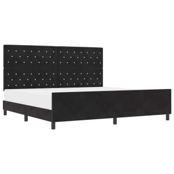 Boxspringbett mit Kopfteil Schwarz 200 x 200 cm Samt