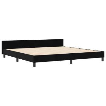 Boxspringbett mit Kopfteil Schwarz 200 x 200 cm Samt