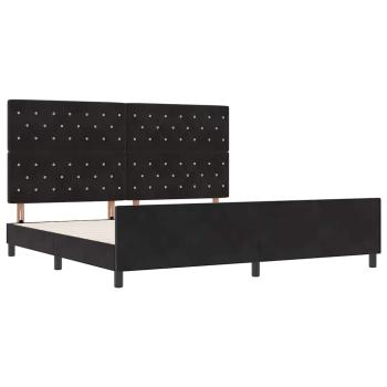 Boxspringbett mit Kopfteil Schwarz 200 x 200 cm Samt