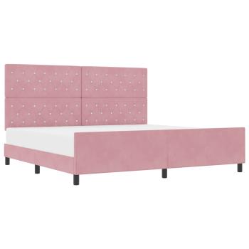 Boxspringbett mit Kopfteil Rosa 200 x 200 cm Samt