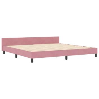 Boxspringbett mit Kopfteil Rosa 200 x 200 cm Samt