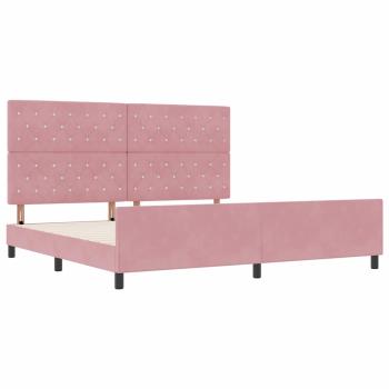Boxspringbett mit Kopfteil Rosa 200 x 200 cm Samt