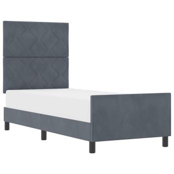 Boxspringbett mit Kopfteil Dunkelgrau 80 x 200 cm Samt