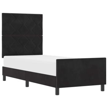Boxspringbett mit Kopfteil Schwarz 80 x 200 cm Samt